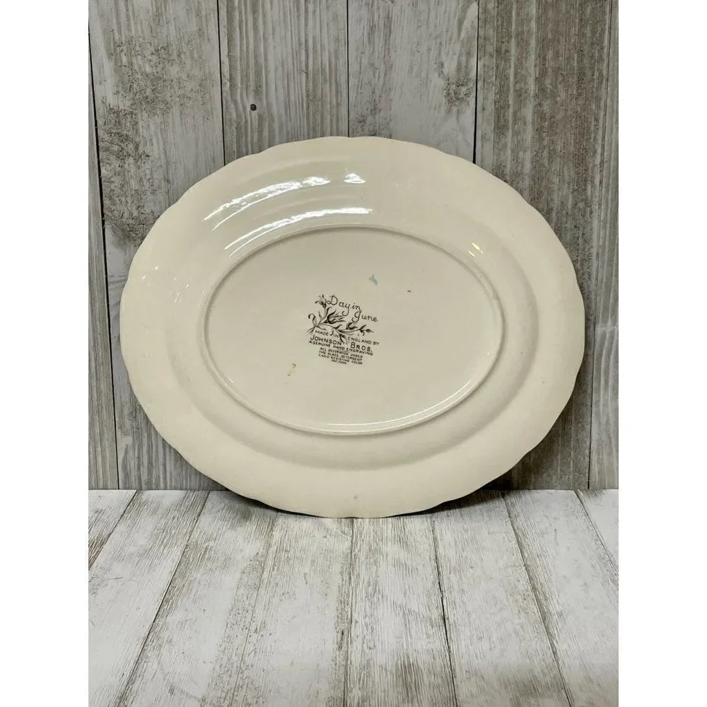 Vintage Johnson Bros Day In June Platter